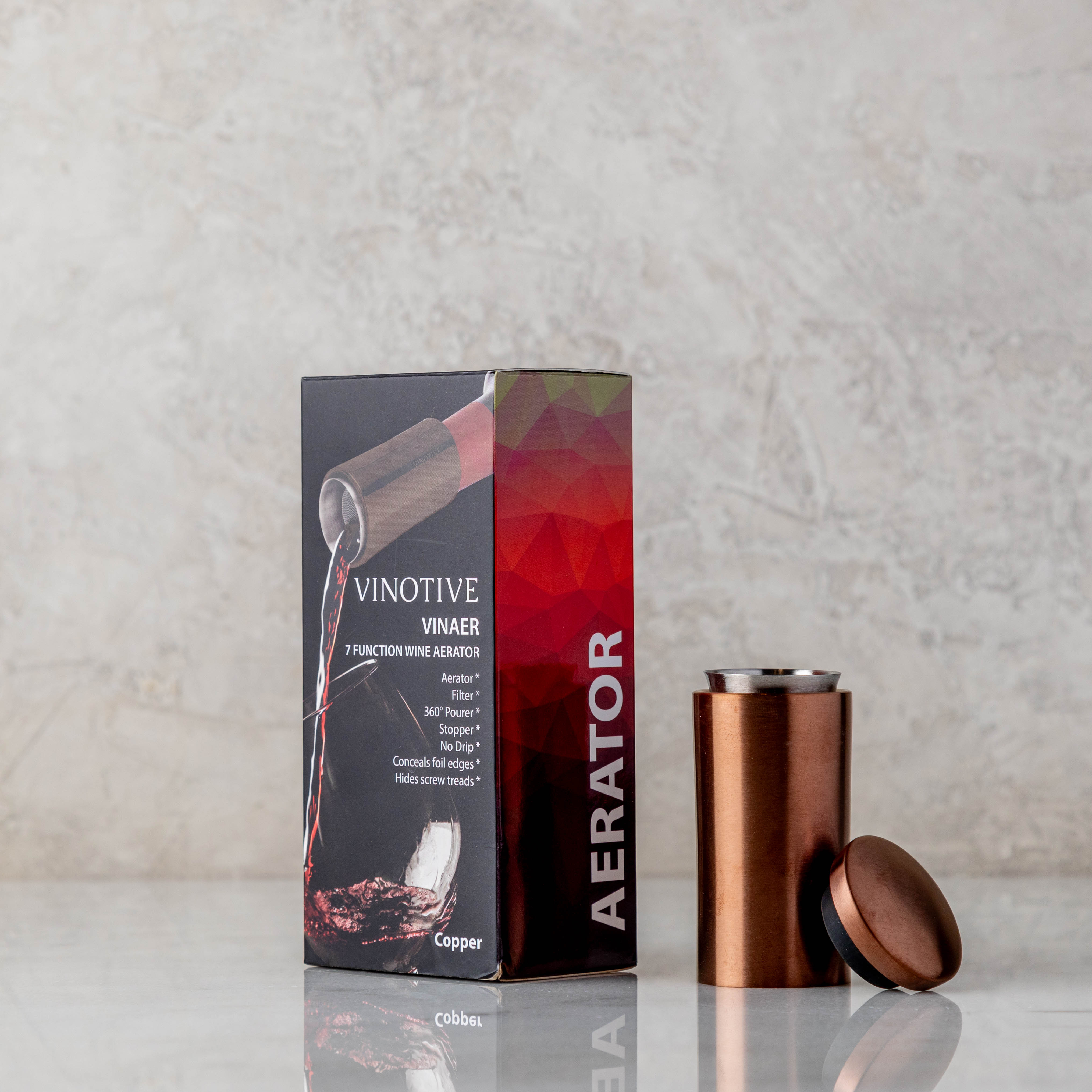 Cooper's Hawk Winery & Restaurants > Wine Tools > Bronze Vinaer Aerator, Wine Aerator, 7 Function